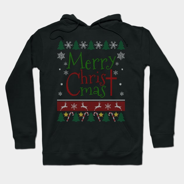 Merry Christmas Jesus Christ Cross Hoodie by Sleazoid